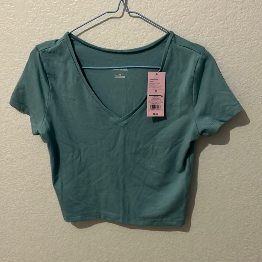 blue crop top